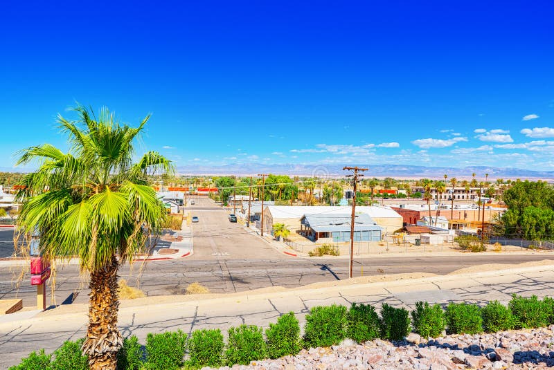 Panoramic view of a small American town in California royalty free stock image Panoramic view of a small American town in California royalty free stock image