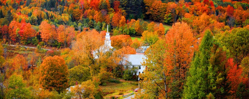 Small church in Topsham village in Vermont