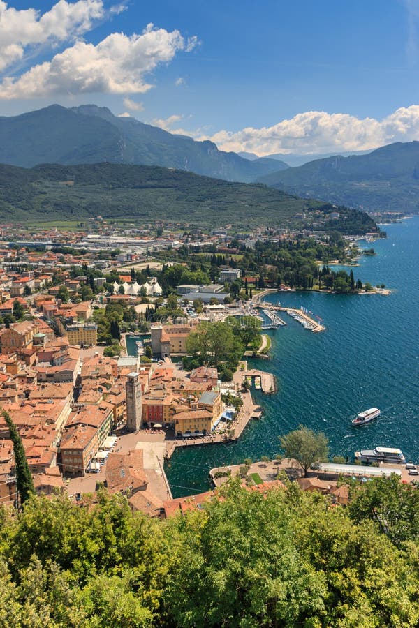 Panoramic View of Riva Del Garda, Italy Stock Photo - Image of italian ...