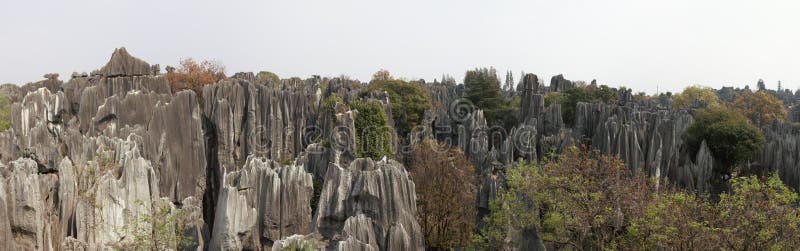 Panoramic view of the Stone forest in Kunming, Yunnan province, China also know as Shilin stock photos Panoramic view of the Stone forest in Kunming, Yunnan province, China also know as Shilin stock photos