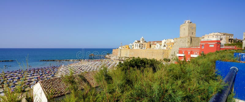 Panoramic View of Termoli with Historic Medieval Town and Beach, Molise ...