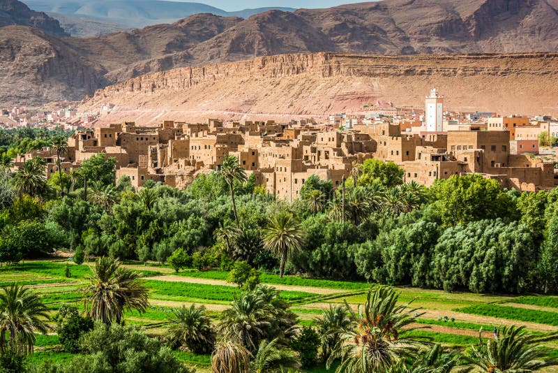 Panoramic View on Tinghir - Tinerhir City in Morocco. Tinghir is an Oasis on the Todra River Stock Image - Image of city, atlas: 152767085