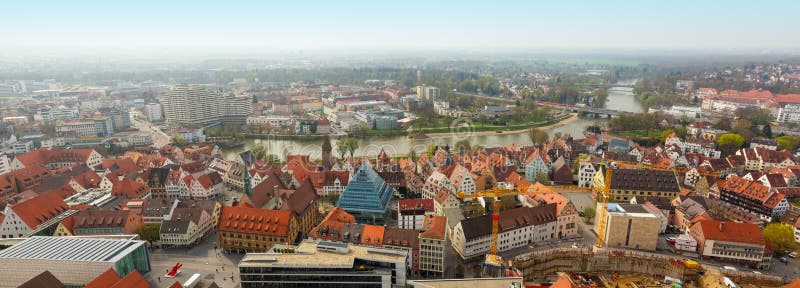 High resolution panoramic view from Ulm Munster church, Germany