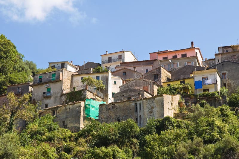 Panoramic View of Viggianello. Basilicata. Italy. Stock Image Image
