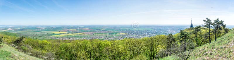 Panoramatický výhľad z vrchu Zobor, Nitra, Slovensko