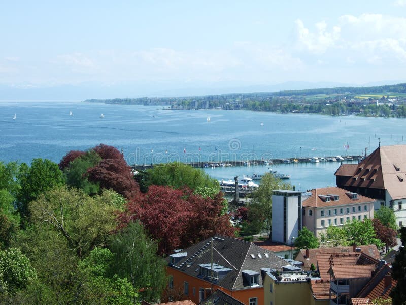 Panoramiczny widok miasto Konstanz, od katedralny wierza zdjęcie royalty free Panoramiczny widok miasto Konstanz, od katedralny wierza zdjęcie royalty free