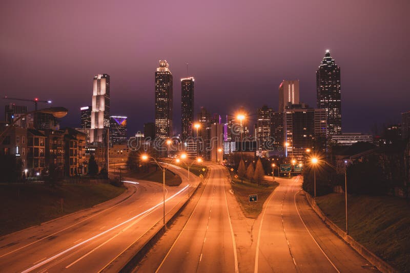 Atlanta city night panoramic view skyline, Georgia, USA. Atlanta city night panoramic view skyline, Georgia, USA