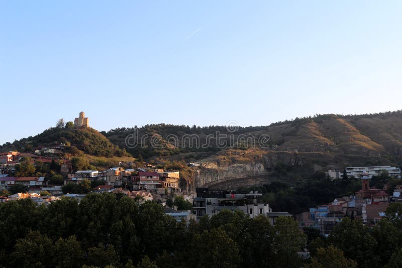 Panoramiczny widok Stary Tbilisi, Gruzja obrazy stock Panoramiczny widok Stary Tbilisi, Gruzja obrazy stock