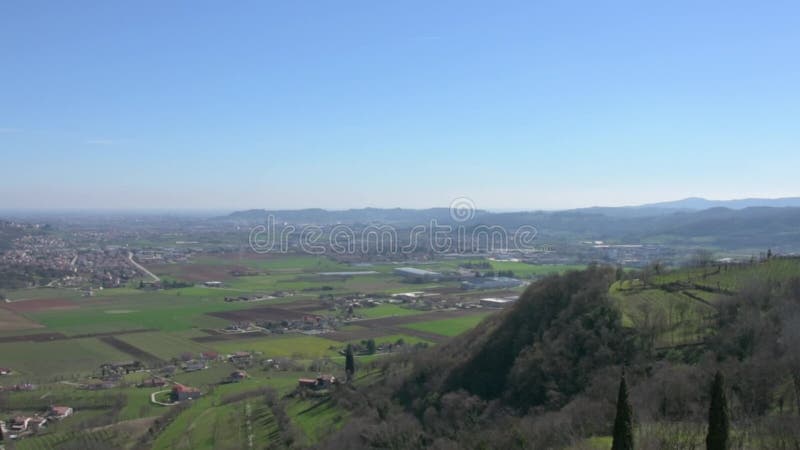 Panoramiczny widok widzieć od Romeo ` s wierza Montecchio Maggiore