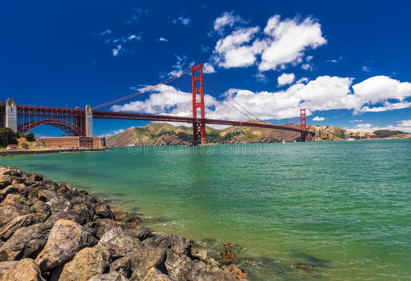 Panoramisch schot van Golden gate bridge in San Francisco, Californi