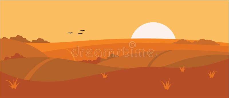 Panoramisch van Plattelandslandschap in de herfst, landelijk gebied met heuvels Horizontale banner van de bruine kleur van het de royalty-vrije illustratie Panoramisch van Plattelandslandschap in de herfst, landelijk gebied met heuvels Horizontale banner van de bruine kleur van het de royalty-vrije illustratie