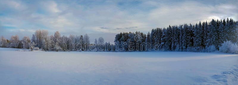 Panoramy fotografii og zimy krajobraz w Hedmark okręgu administracyjnym Norwegia zdjęcia royalty free Panoramy fotografii og zimy krajobraz w Hedmark okręgu administracyjnym Norwegia zdjęcia royalty free