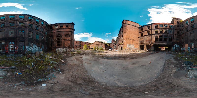 Panoramă sferică 3d cu unghi de vizualizare 360 pregătit pentru realitate virtuală sau vr. proiecție echidreptunghiulară completă. royalty free stock photo