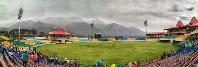 Panoroma view of Cricket Association Stadium in Dharamshala