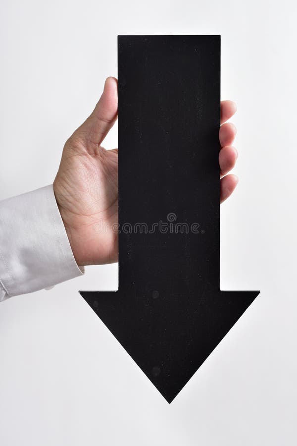 Panou de semnalizare în formă de arc orientat în jos stock photos