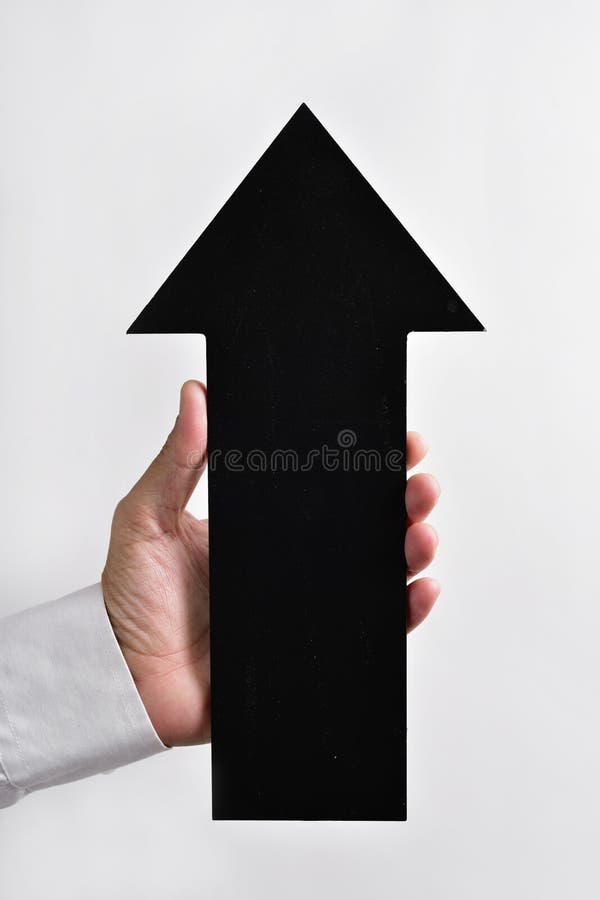 Panou de semnalizare în formă de arc orientat în sus stock images