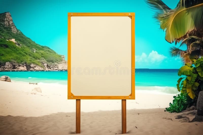Panouri foto goale în fundal pe plajă tropicală generate de stock image