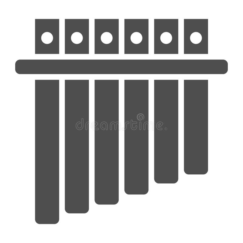 Panpipe glifu ikona, musical i instrument, fleta znak, wektorowe grafika, bryła wzór na białym tle royalty ilustracja