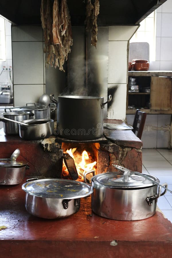 Pans in the fire stock photo. Image of fire, delicious 60636934