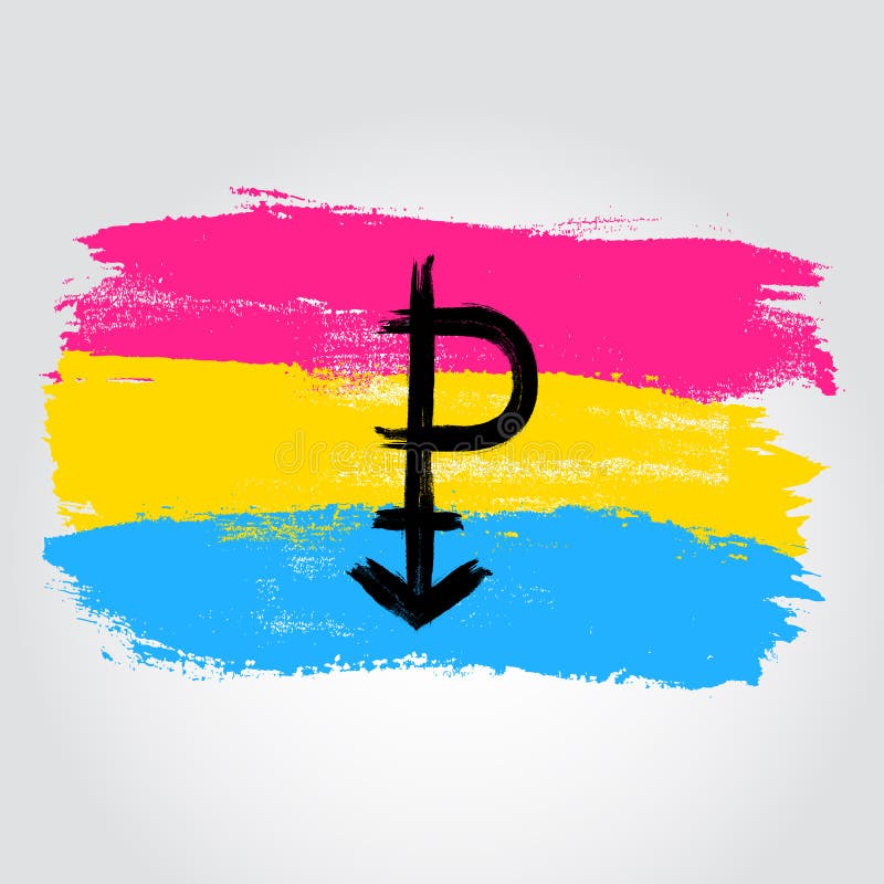 Pansexual Pride Flag In A Form Of Brush Stroke With Symbol P Stock Vector -  Illustration Of Shape, Colorful: 90441633