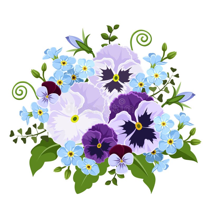 Blue Forget-me-not Flowers. Vector Illustration. Stock Vector -  Illustration of element, decorative: 54473783