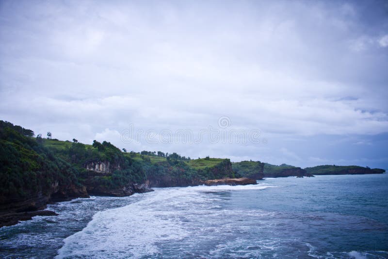  Pantai  Klayar Lookout View  On Big Land Stock Image Image 