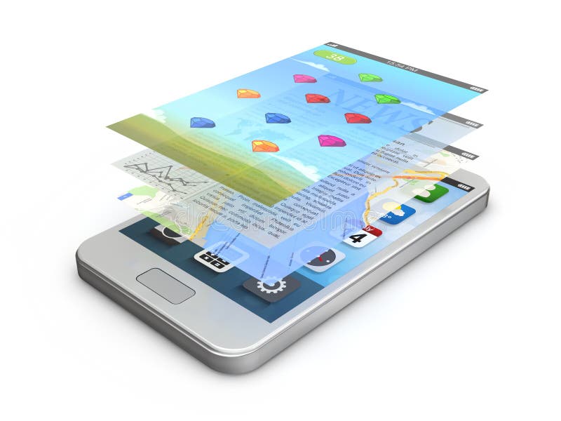 Pantallas blancas del app del smartphone (juego, noticias, gps) ilustración del vector Pantallas blancas del app del smartphone (juego, noticias, gps) ilustración del vector