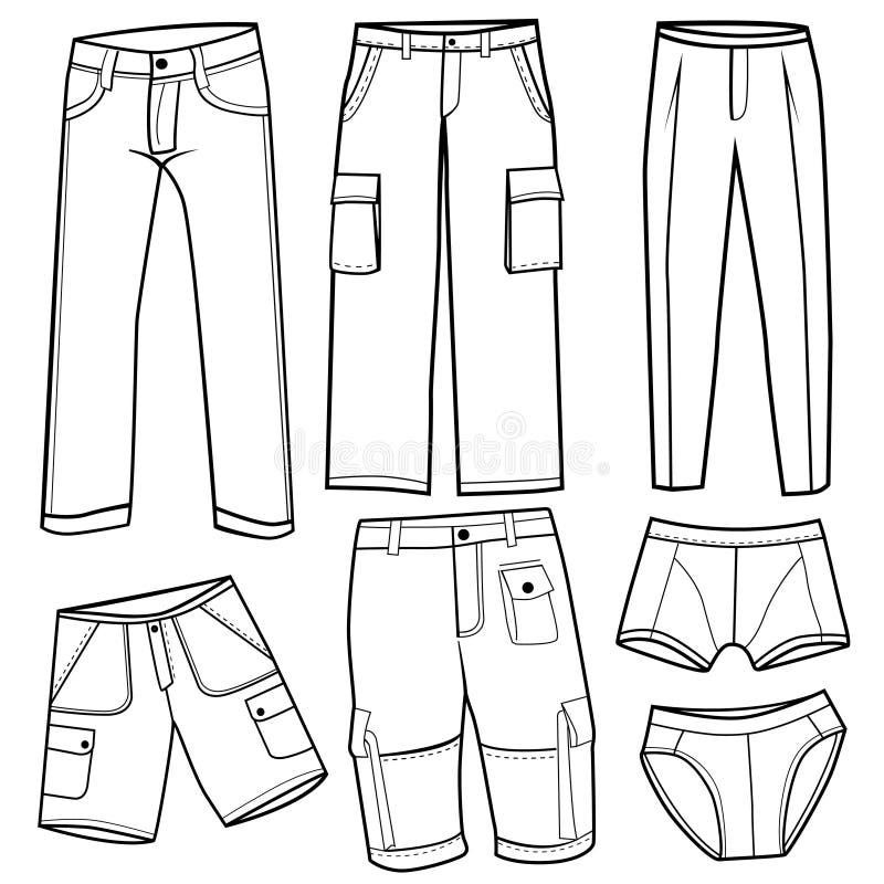 Pantalones de los hombres s, cortocircuito ilustración del vector Pantalones de los hombres s, cortocircuito ilustración del vector