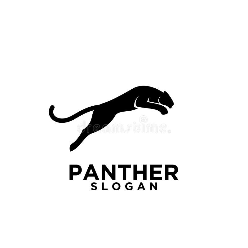 A pantera salta o ilustrador preto do vetor do projeto do ícone do logotipo simples ilustração stock A pantera salta o ilustrador preto do vetor do projeto do ícone do logotipo simples ilustração stock