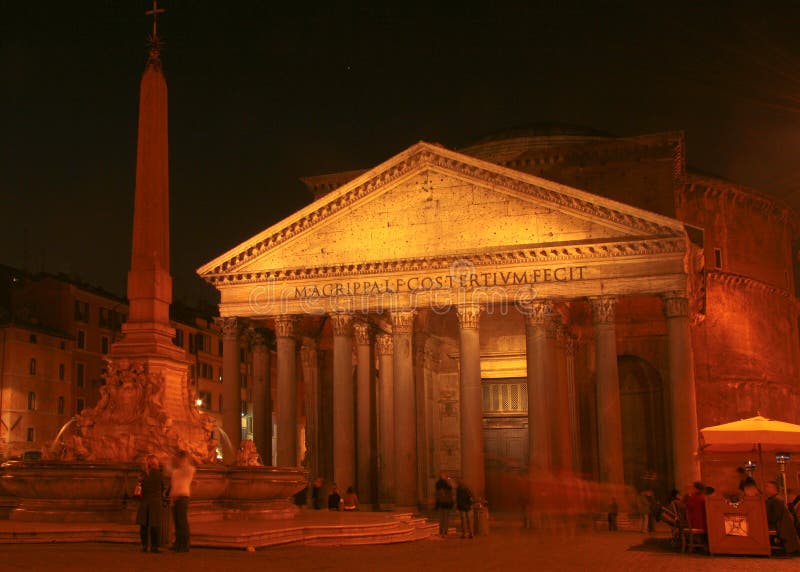 πλάνο της Ρώμης νύχτας της Ιταλίας pantheon