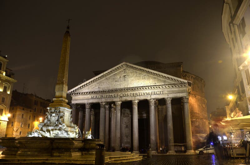 Pantheon at Night, Rome royalty free stock images Pantheon at Night, Rome royalty free stock images