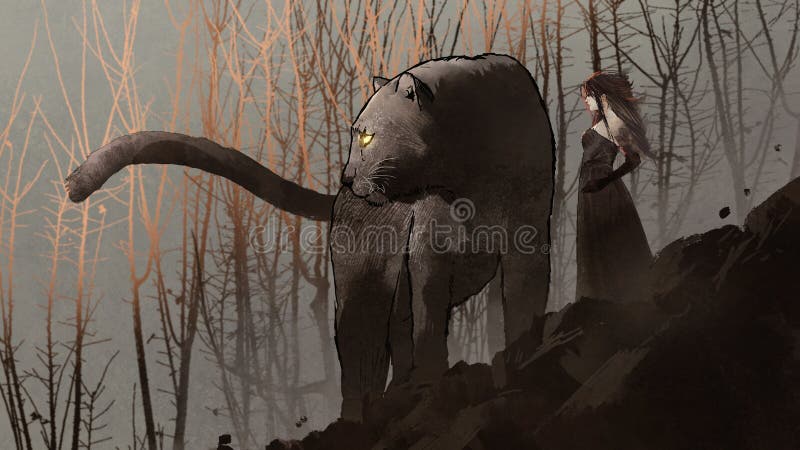 Panthère noire et la reine foncée illustration stock Panthère noire et la reine foncée illustration stock