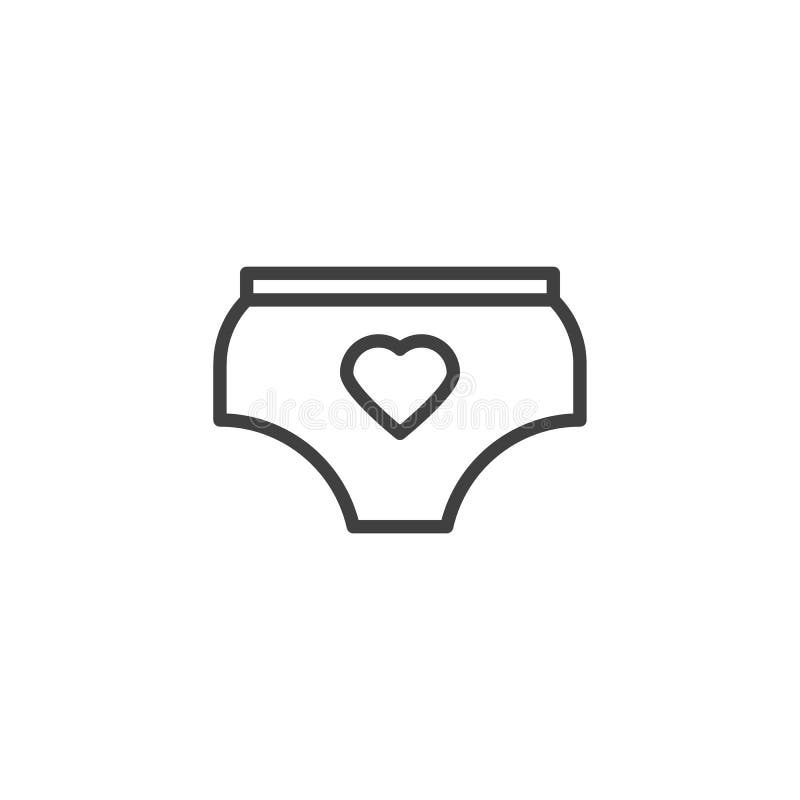 Panties thin line set Royalty Free Vector Image