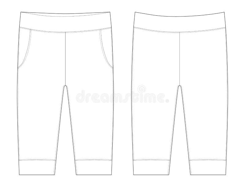 Pants Flat Illustration. Trousers Sketch Baby Clothes Stock ...