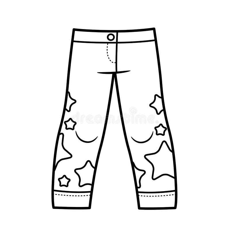 Premium Vector  Contour drawing of mens trousers clothes and  accessories design for coloring book illustration