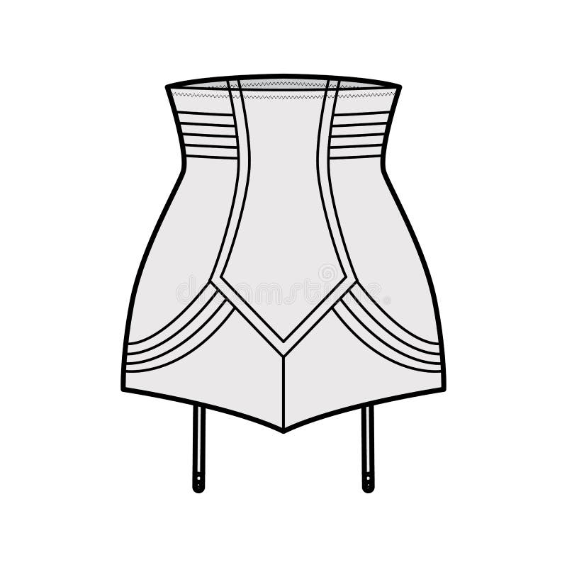 https://thumbs.dreamstime.com/b/panty-girdle-vintage-look-high-waist-lingerie-technical-fashion-illustration-attached-garters-flat-template-front-grey-color-199558884.jpg