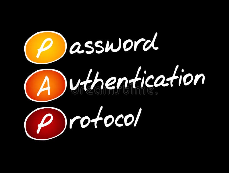 Pap password authentication protocol acronym stock illustration
