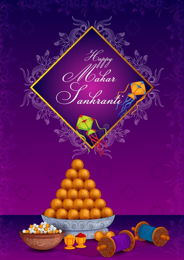 Papagaio doce e colorido delicioso para o festival indiano, Makar Sankranti ilustração do vetor Papagaio doce e colorido delicioso para o festival indiano, Makar Sankranti ilustração do vetor