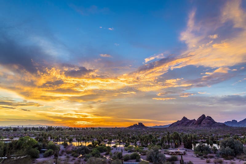Papago Park at Sunset stock image. Image of hill, blue - 97284899