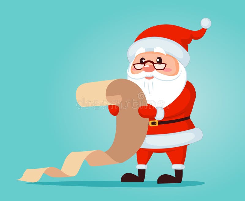 Papai Noel lendo carta de Natal ilustração do vetor Papai Noel lendo carta de Natal ilustração do vetor