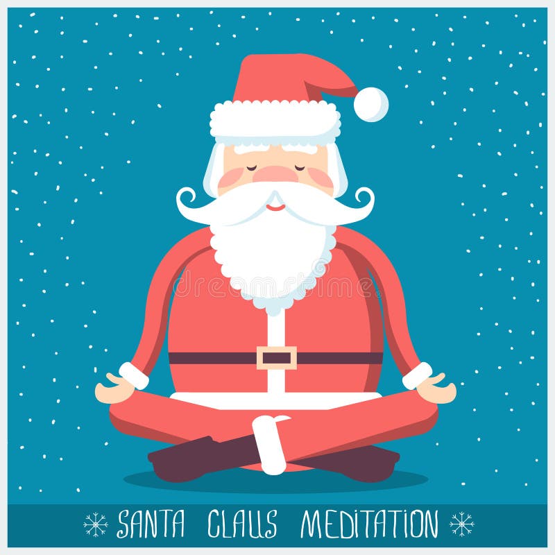 Papai Noel que faz a meditação da ioga Ilustração do Natal do vetor ilustração royalty free Papai Noel que faz a meditação da ioga Ilustração do Natal do vetor ilustração royalty free