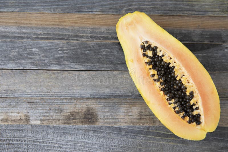 Papaya Cut in Half stock image. Image of tasty, space 149903447