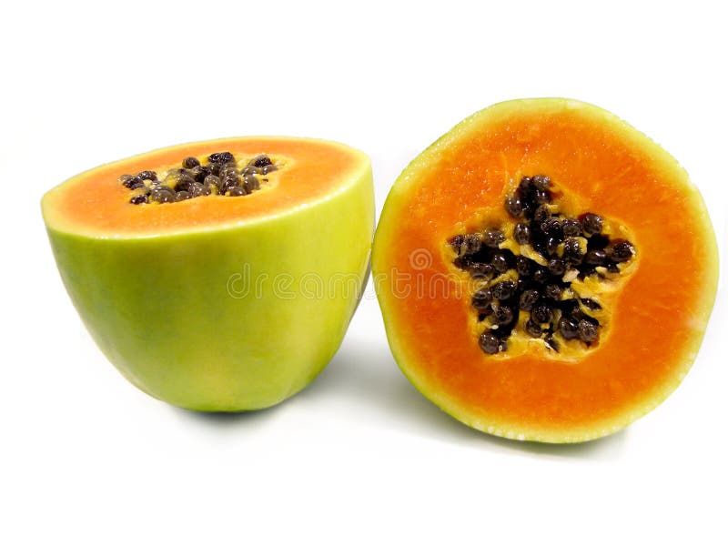 Papaya Fruit cut in half