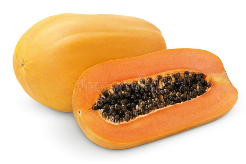 Papaya fruit with half