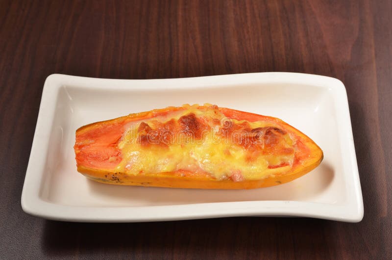 Papaya Gratin stock photo. Image of vegetables, vegetarian - 53818034