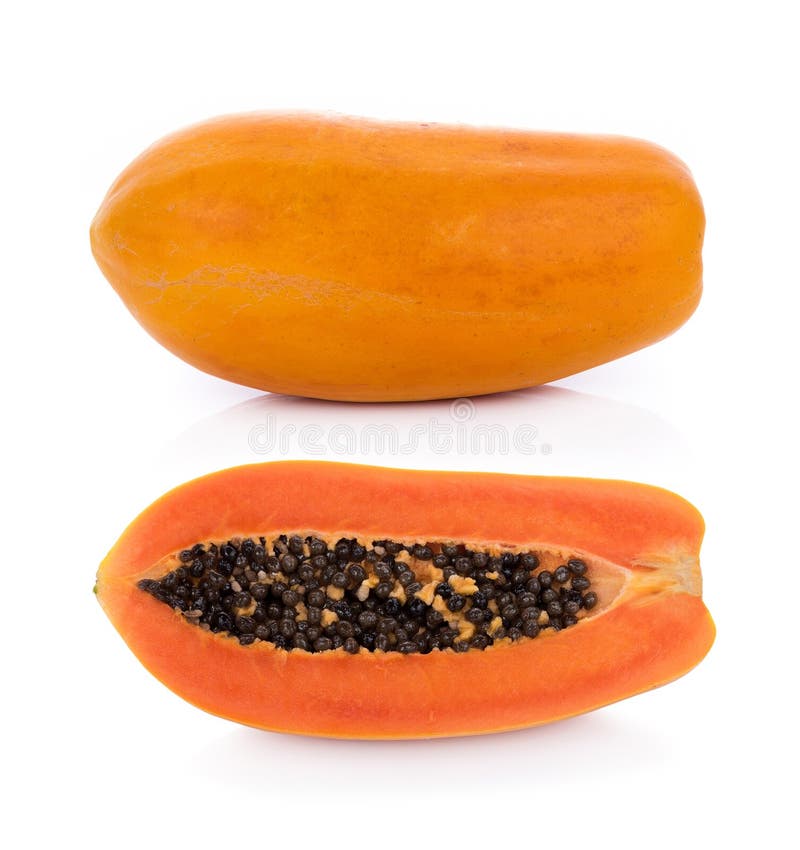 Papaya Isolated on a White Background Stock Image - Image of healthy