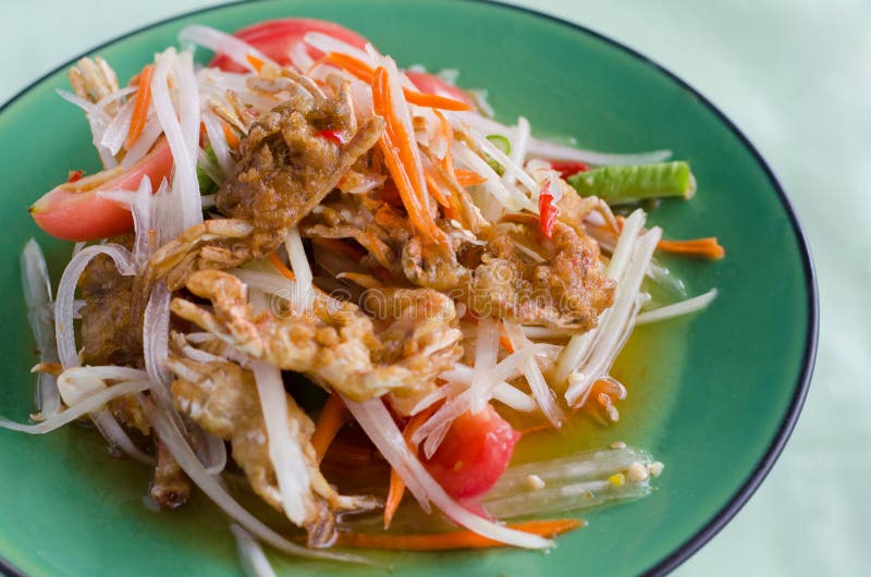 Papaya salad with crab, thai food