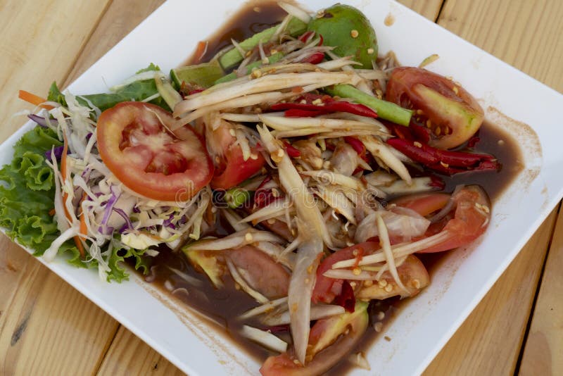 Papaya Salad with Fermented Fish royalty free stock image Papaya Salad with Fermented Fish royalty free stock image