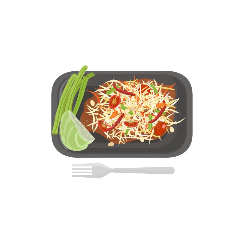 thai food Papaya Salad vector illustration thai food Papaya Salad vector illustration