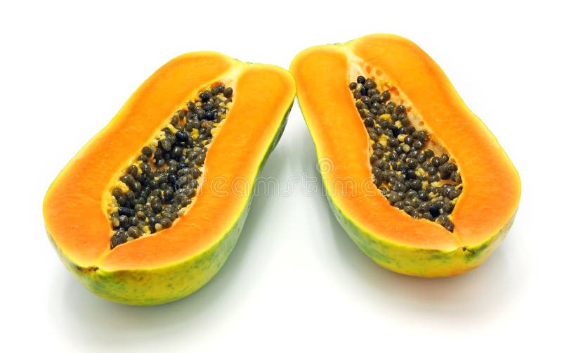 Papaya on white background.